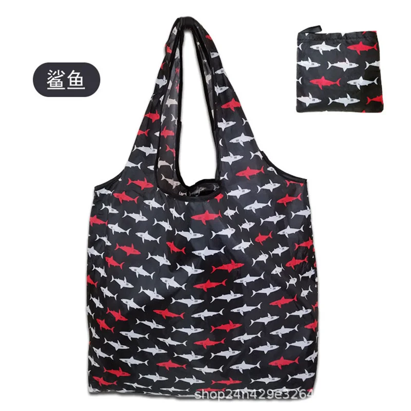 Fashion printed foldable shopping bags, environmentally friendly portable shopping bags