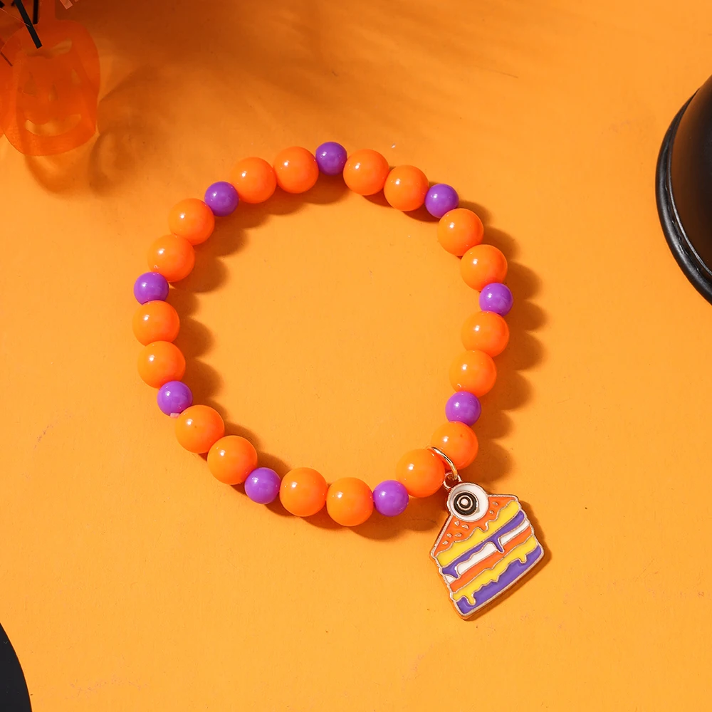 Aihua Gruselige Halloween Fledermaus Spinne Kürbis Armbänder für Frauen Männer Hip Hop Perlen Armbänder Halloween Schmuck Geschenke – Detail 8