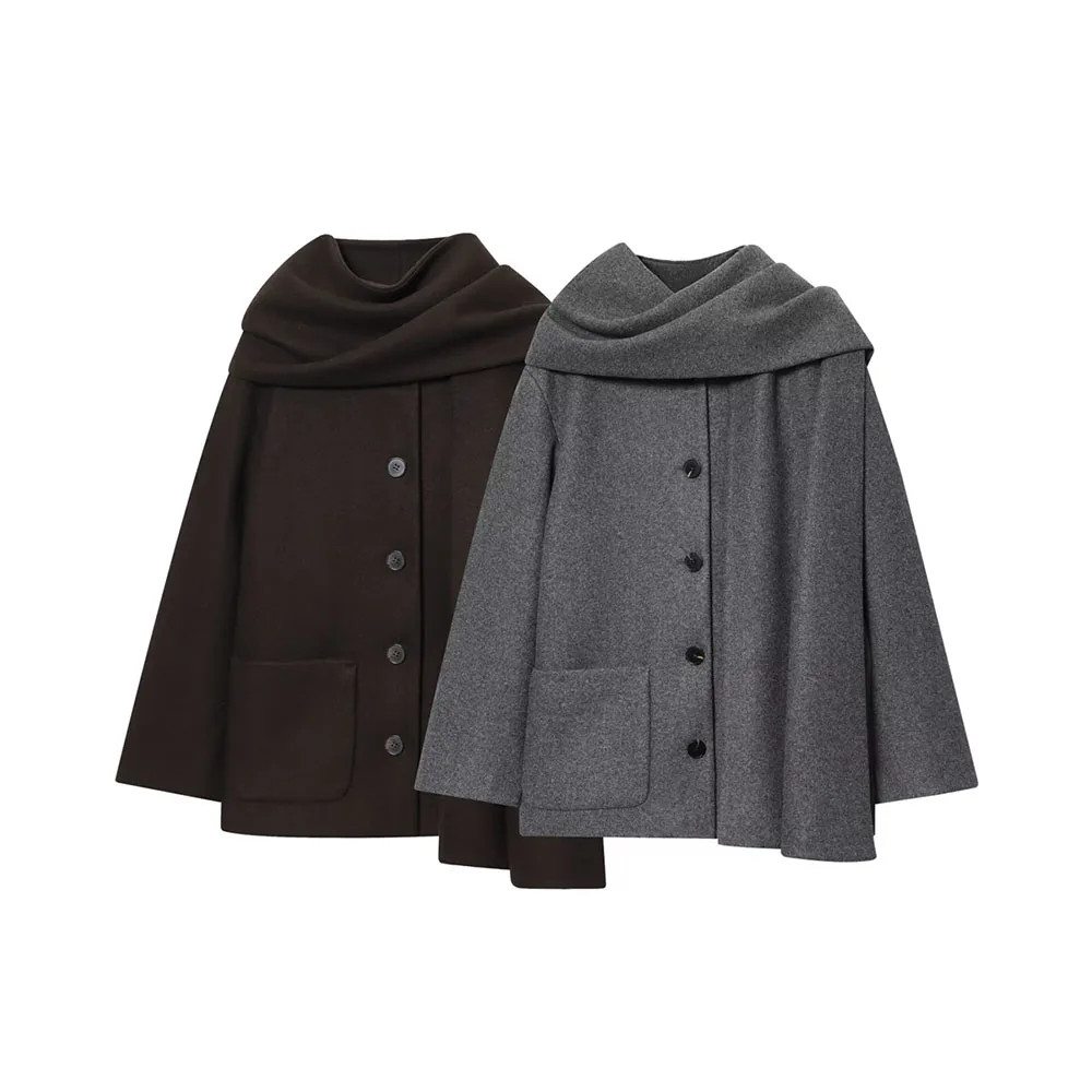 

Осенняя новая женская модная дизайнерская куртка с шарфом, темно-синее пальто в британском стиле