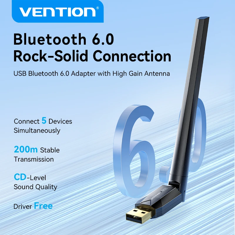 

Vention USB Bluetooth 6.0 Adapter Wireless USB Dongle Receiver Bluetooth 5.4 For Mouse Keyboard Music Audio Transmitter PC Lapto
