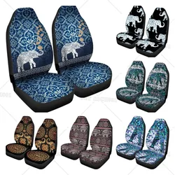 Car Seat Elephant Cover Blue Elephant Design Unique Auto Front Car Seat Covers Set of 2 Universal Fit Most Vehicle Cars Sedan
