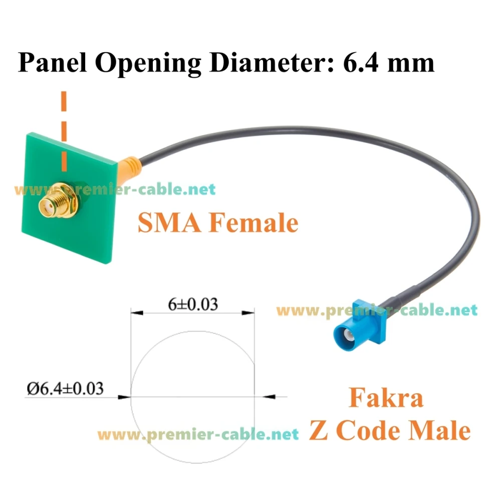 FAKRA Z Stecker auf SMA Buchse Schottmontage HF-Koaxialkabel 50 Ohm RG174 Automobil-GPS-Antennen-Verlängerungskabel für ADAS, 4G LTE Telema – Detail 2