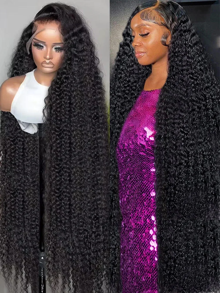 

Парик HD Lace Frontal 250% плотности, 13x6, с глубокими волнами, невидимый, как будто на коже, кудрявый, из натуральных волос, 36 дюймов