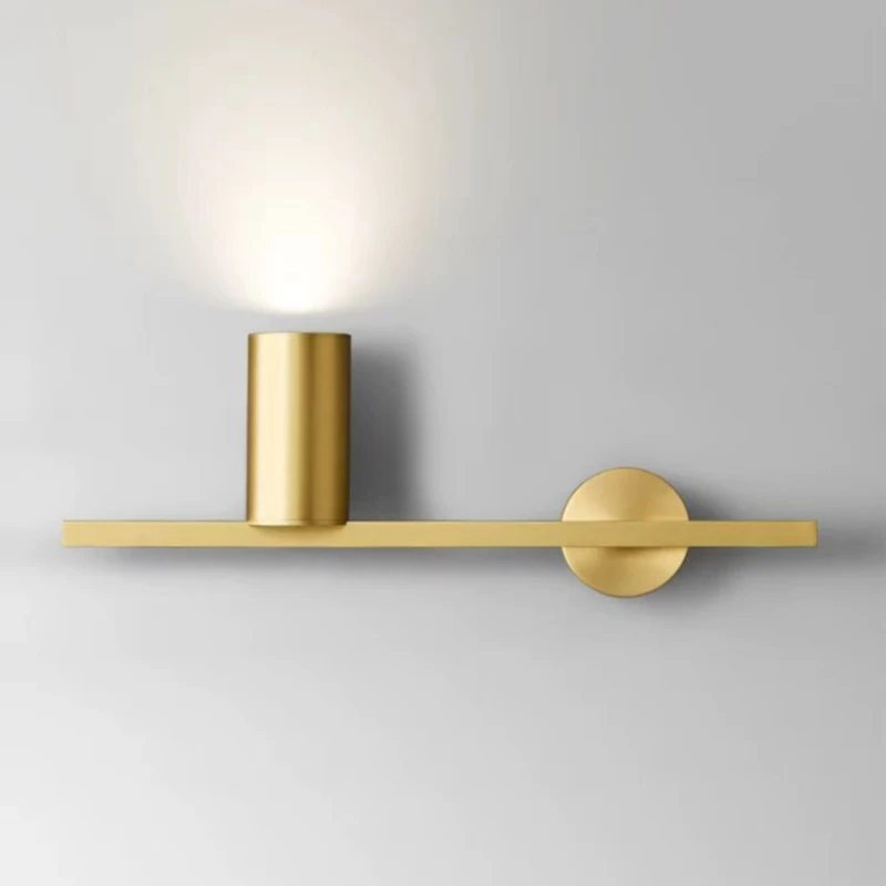 Minimalist Brass Wall Light 4000K Gold Black For Bedroom Bedside Foyer Stairs Aisle Sconce Atmosphere Lamp Dropshipping