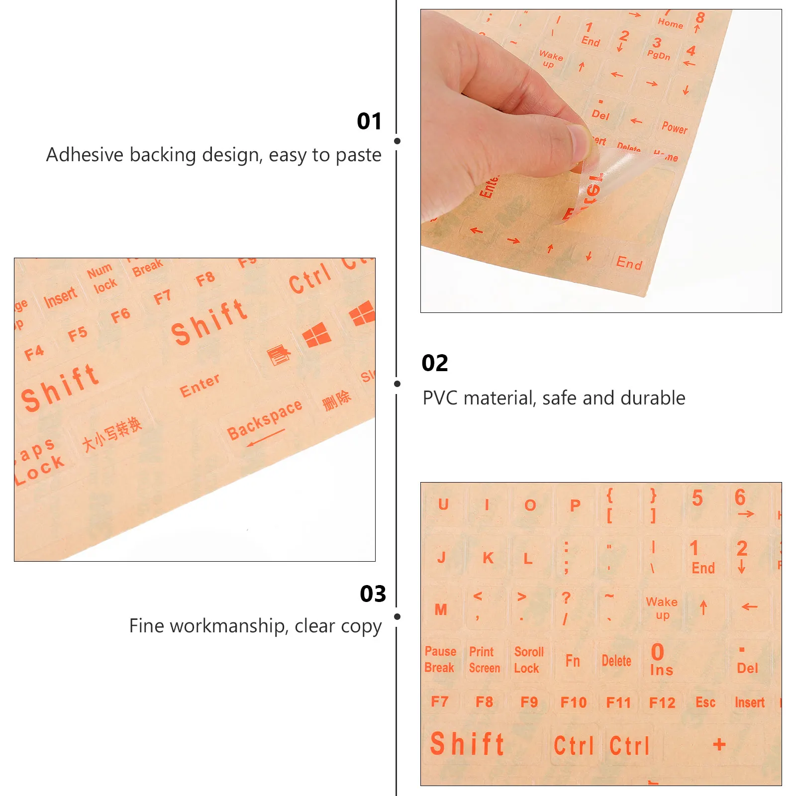 

2 Sheets Keyboard Stickers Laptop Letters Replacement Universal Computer Notebook Typing