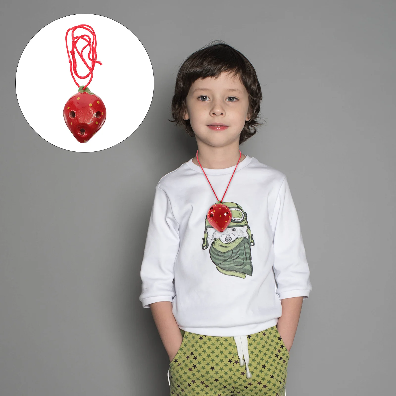 

1Set 6-Hole Ocarina Beginner Practice Wind Instrument Strawberry Shaped Creative Musical Instrument 6-Hole Ocarina