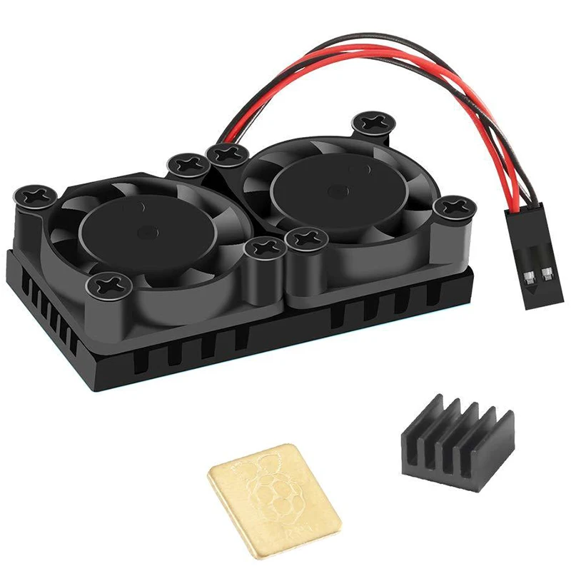 ข้อเสนอยอดนิยมพัดลมคู่พร้อมชุดระบายความร้อน Ultimate Double Cooling Fan คูลเลอร์สําหรับ Raspberry Pi 4B