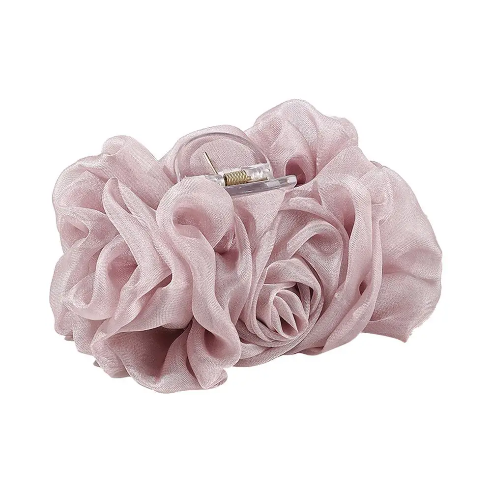 Seide Chiffon Blume Bogen große Haar Klaue beliebte Zange Haar Klaue Pin Haar Frauen Clip Band Clips Royal Band große Rose fl s8j4