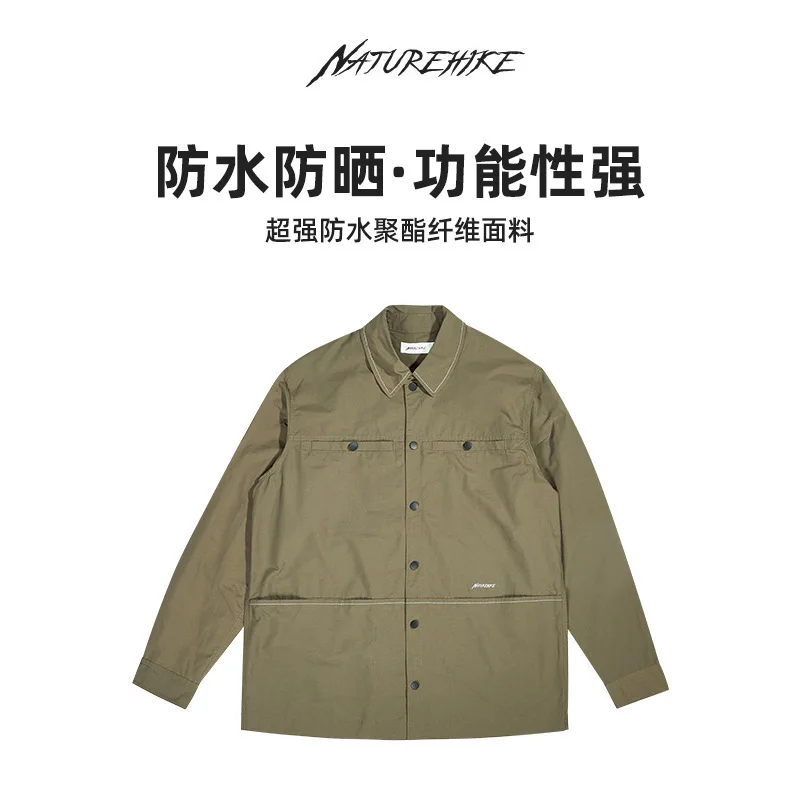 Naturehike-Men's Long Sleeve Shirt Jacket, Waterproof and Sun Protection, Casual Shirt, Outdoor Travel, CNH23WT012