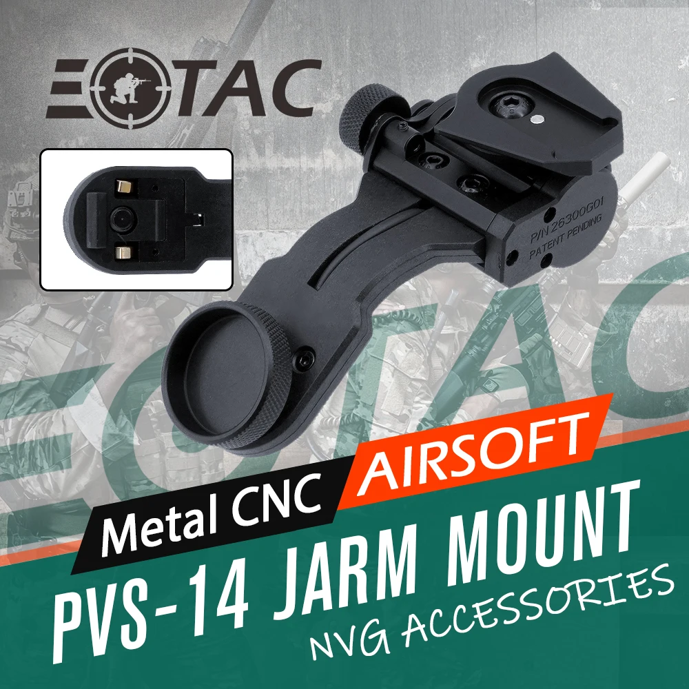 Hunting PVS-14 Dovetail J Arm Brackets PVS-14 J-Arm With Dovetail Interface Auto ON/OFF Night Vision NVG Helmet Adapter