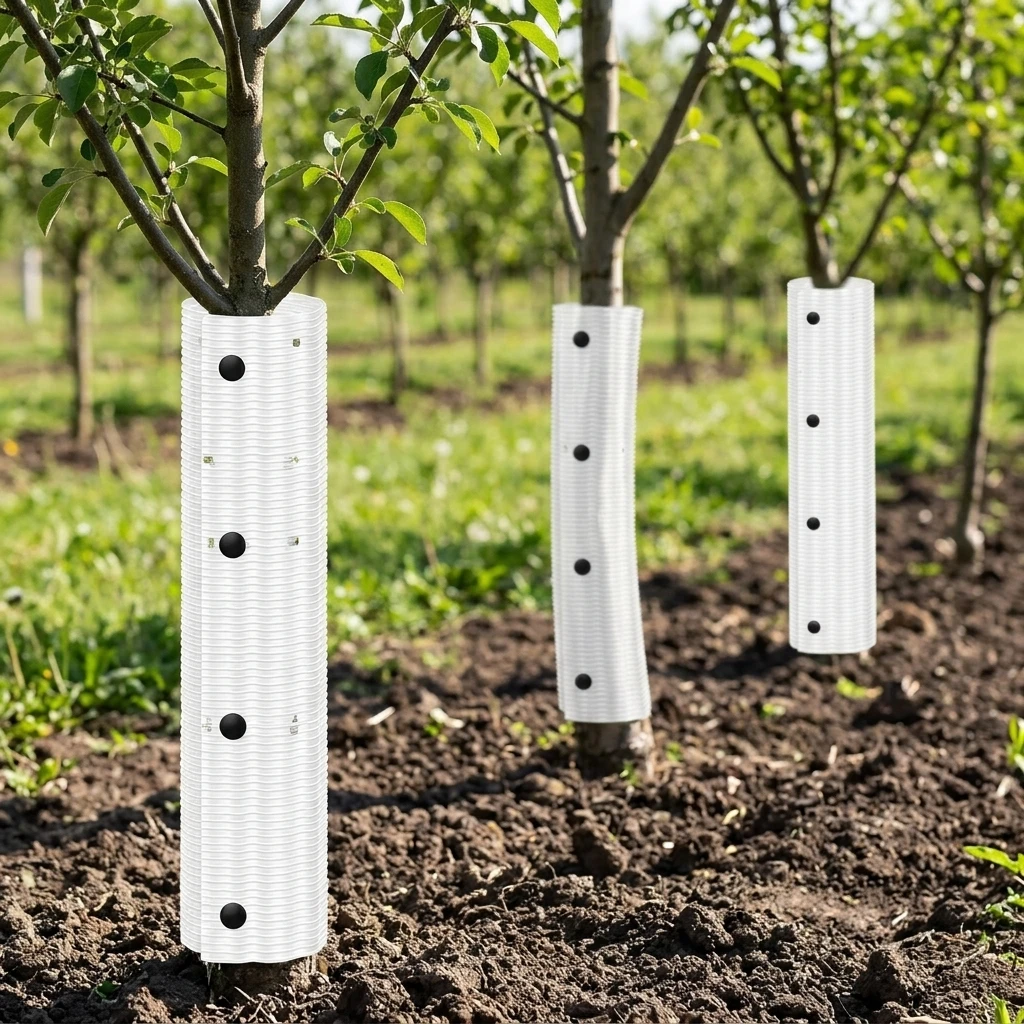 3-6pcs Tree Trunk Guards HDPE Spiral Protective Tubes Durable for Garden Orchard Nursery Anti-Squirrel Bark Protector Kit