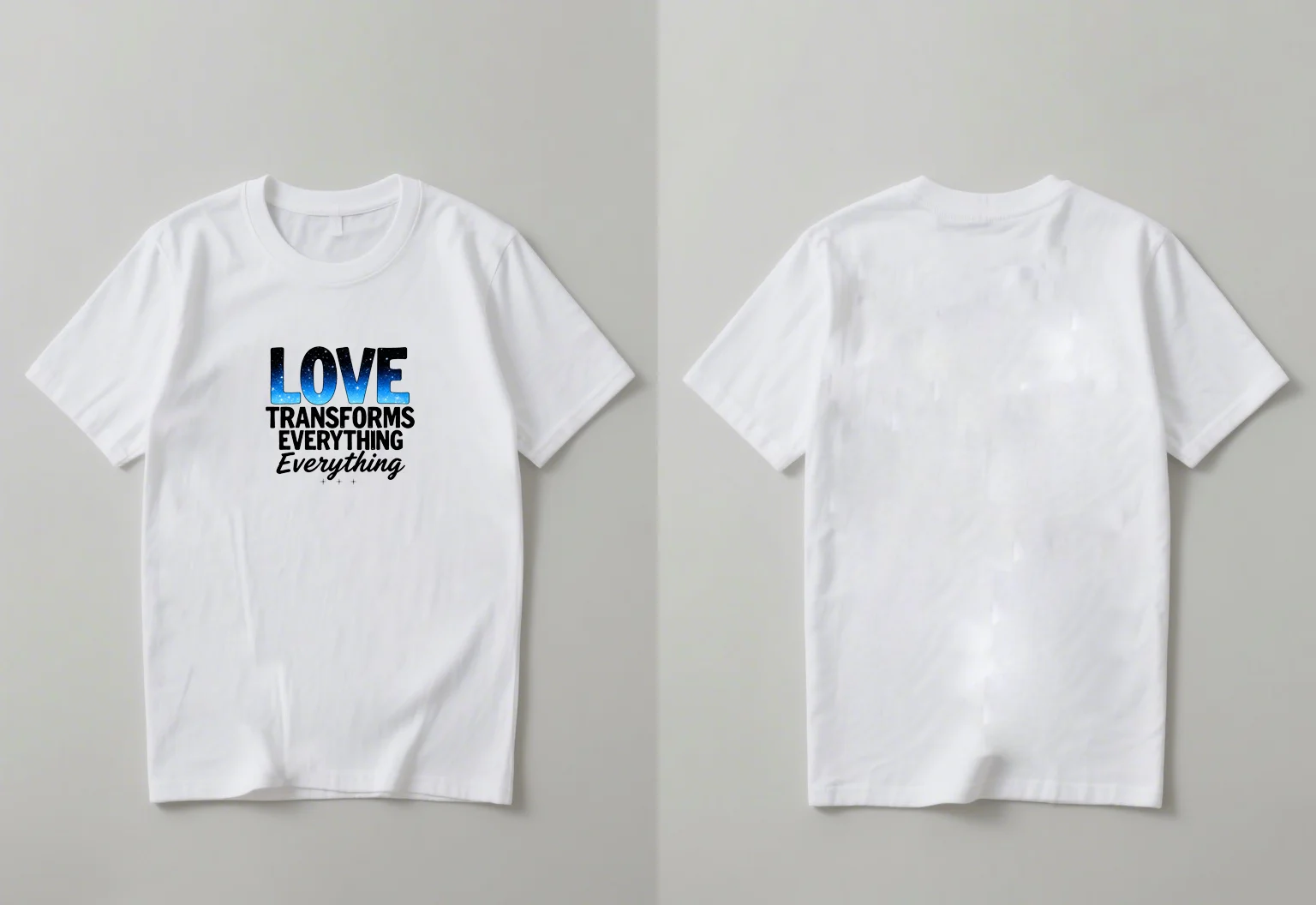เสื้อยืดแฟชั่นลายไล่เฉดสี ตัวอักษร แนวโน้มใหม่ปี 2025 เสื้อยืดคอกลมลำลองสำหรับผู้ชายและผู้หญิง