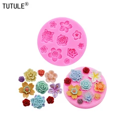 3D Flowers silicone mold flower resin phone case head rope hair card jewelry accessories mold flower Chocolate silicone Mold