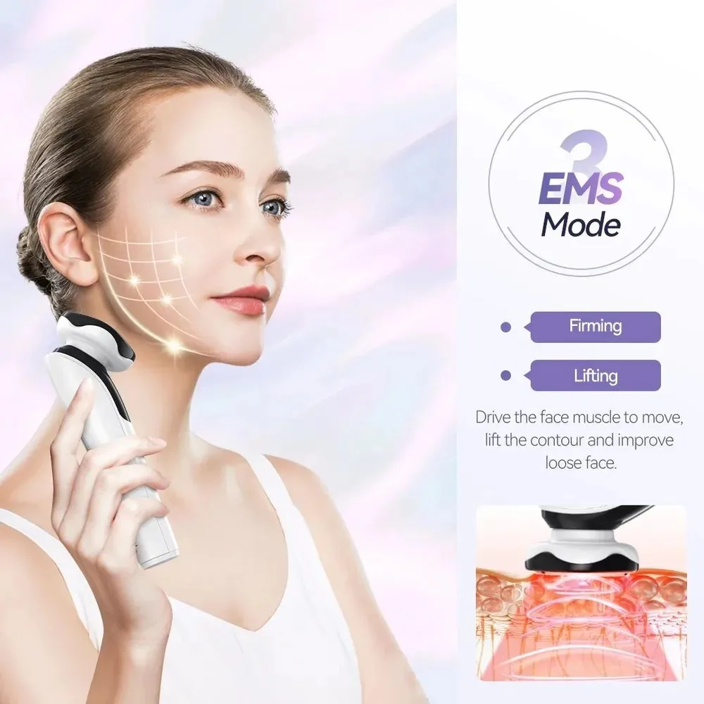 2025 Nuevo masajeador de estiramiento facial Microcorriente Cuidado de la piel Dispositivo de belleza de compresión caliente