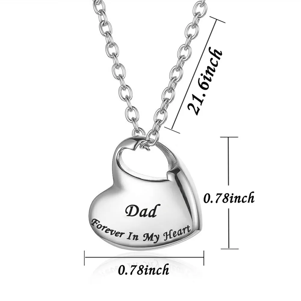 Cremation Jewelry for Ashes for Human Keepsake Stainless Steel Memorial Pendant Cremation Urn Necklace for Human Ashes