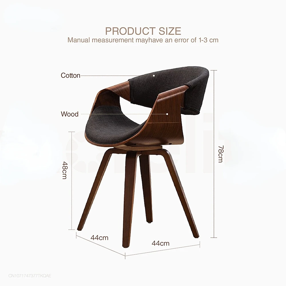 Nordic Dining Chair Kitchen Furniture Simple Dining Chairs Home Solid Wood Luxury Chair Leather Balcony Leisure Writing Chair