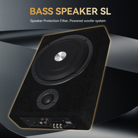 Podofo 600W Car Subwoofer 8inch Underseat Active Amplified Subwoofer System Bass Slim Amplifier Bass High Power Truck Speaker