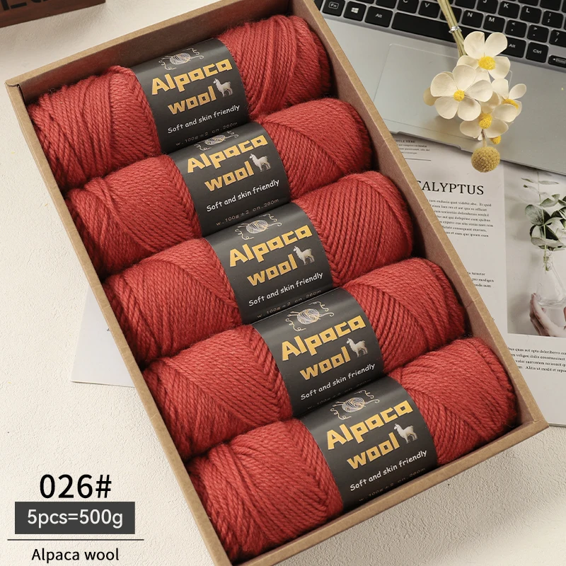 500g Alpacawol 245 dik breigaren Meerkleurig Herfst en winter Modieus cadeau voor mannen en vrouwen DIY breimateriaal Kit voor warme truien, jassen, sjaals, hoeden, handschoenen, beenwarmers,