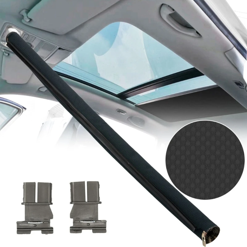 

094D Curtain Sunroof-Sunshade Shade Cover Sunroof-Sunshade Rollers Shutter with 2 Clip Replacement for Q5 Black