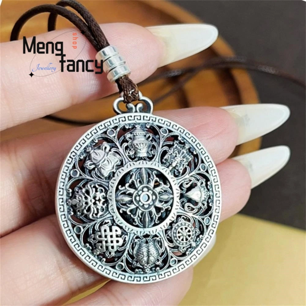 Eight Treasure Compass Carp Hollow Pendant Alloy Retro Trendy Luxury Exquisite High-End Popular Personality Mascots Style Gift