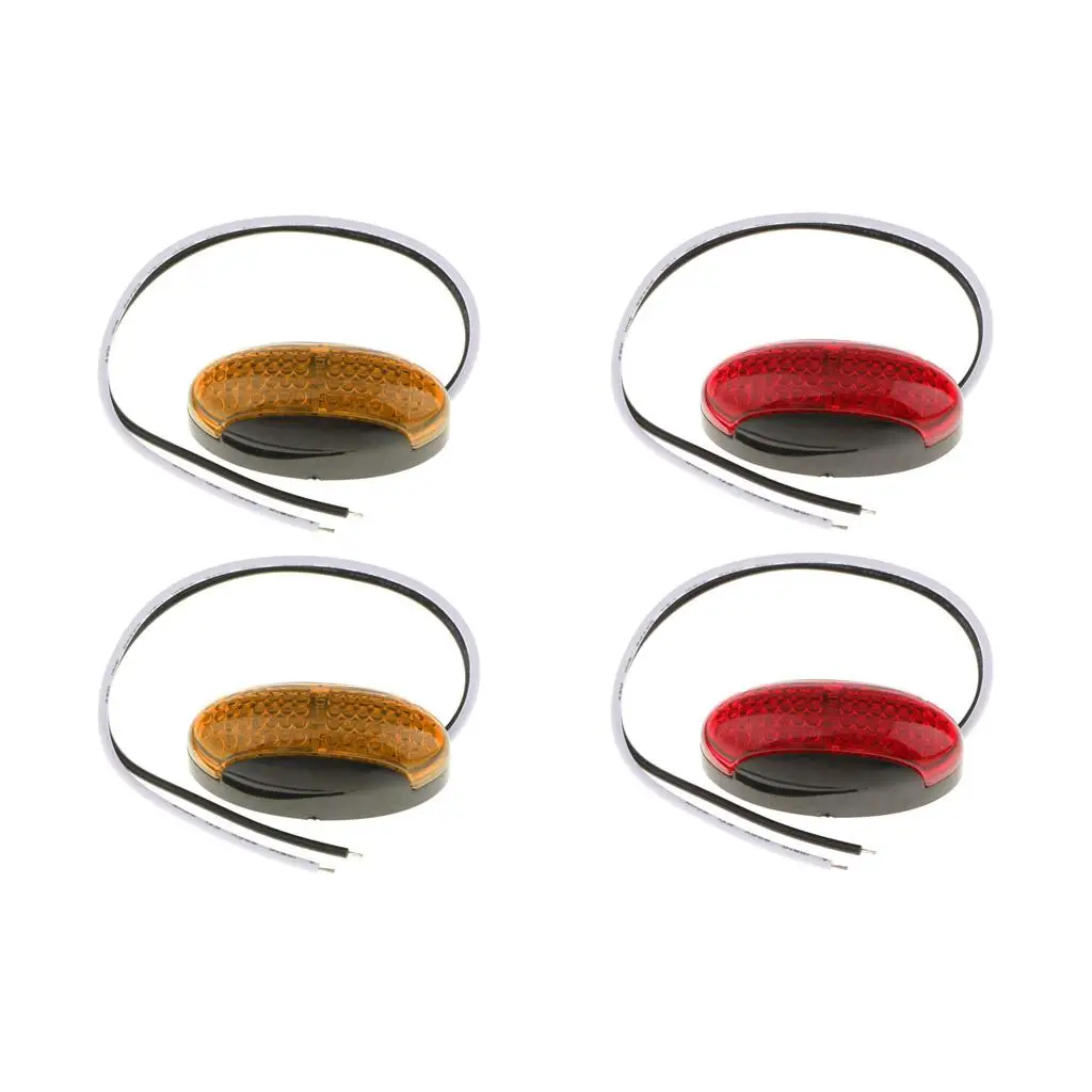

Truck LED Side Marker Lamps 4LED Waterproof Turn Signal Tail Brake Lights for Car Trailer