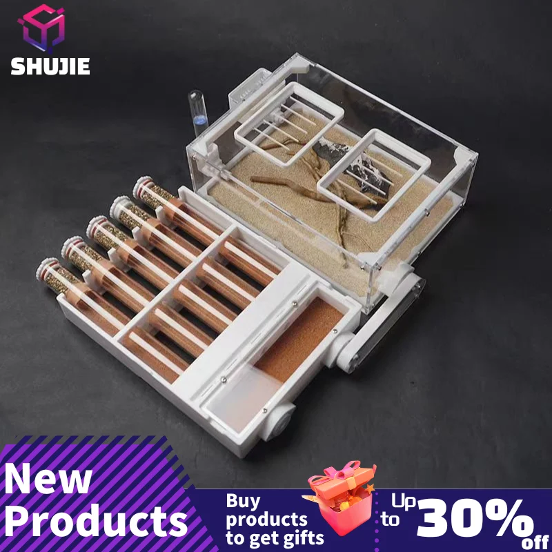 

Ecological 3D Acrylic Ant Farm with Thermostat Flat Ant Nest Feeding Area Gypsum Light Ant House Pet Anthill Workshop Moisturiz