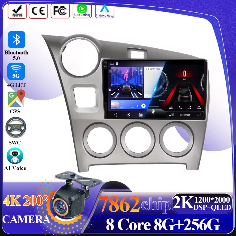 

Wireless Android CarPlay For Toyota Matrix 2009-2014 Car Radio Multimedia Video Intelligent System 8 core 5G Wifi Touch Display