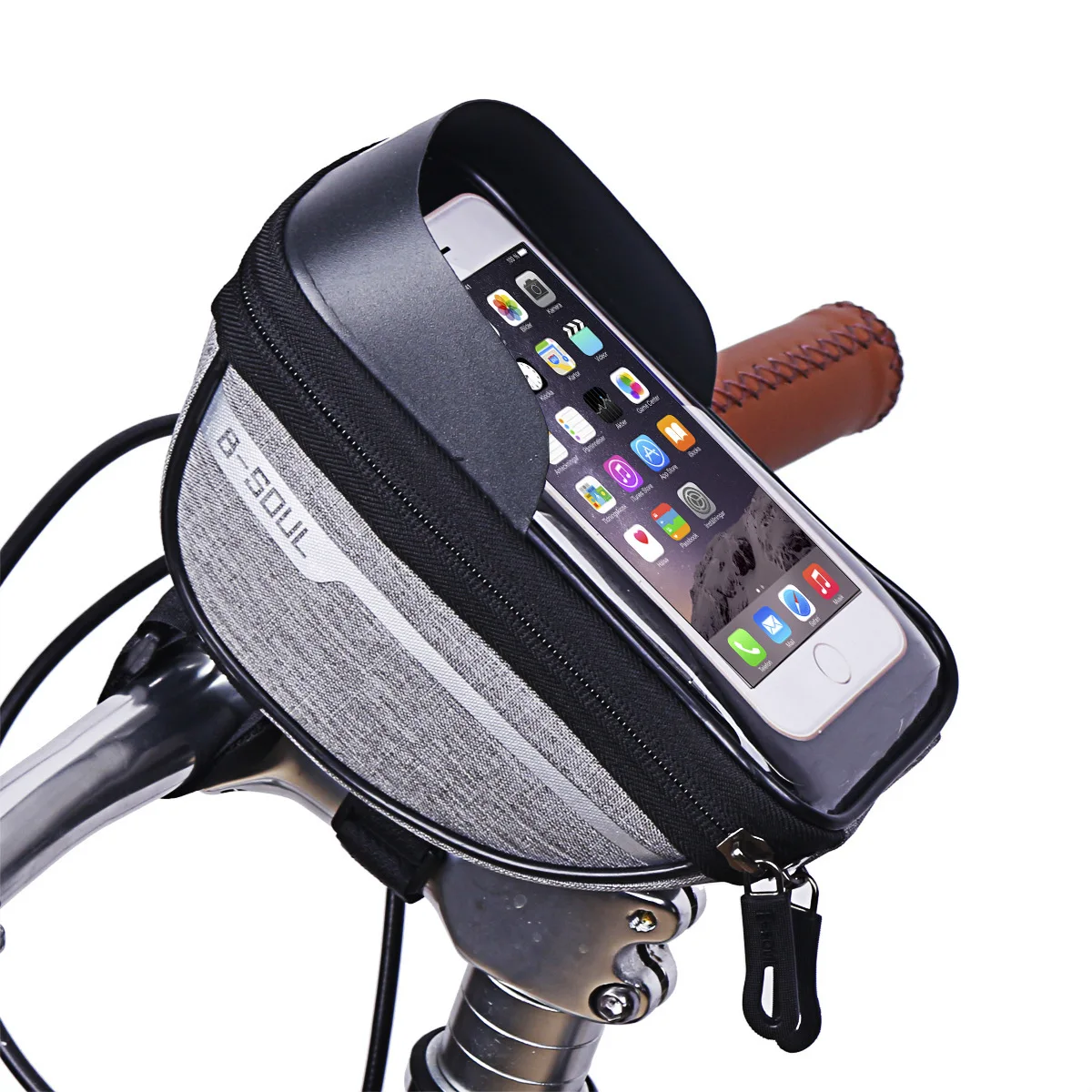 Fahrrad-Lenkertasche Wasserdichte Touchscreen-Handytasche Fahrrad-Vorderrahmentasche Rennrad-E-Bike-Tasche mit Sonnenschutz Fahrrad-Aufbewahrung – Detail 20