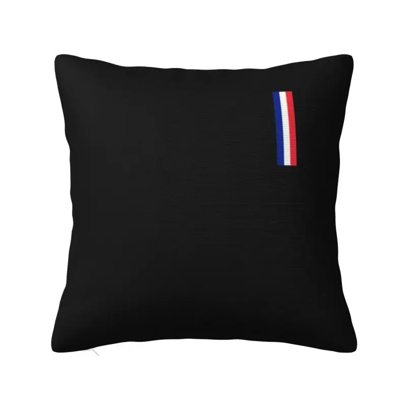 Custom Modern Flag Of France Cushion Cover for Sofa Polyester France Patriotic Pillow Case