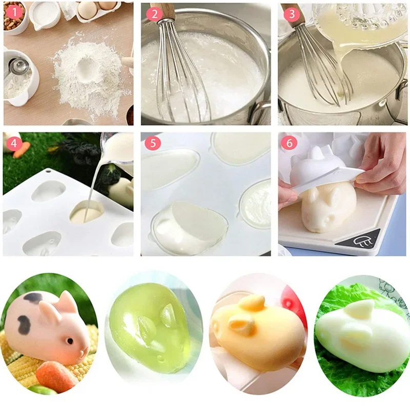 Silicone 3D Bunny Rabbit Cake Molds Baking Decorating Moulds for Baking Dessert Mousse