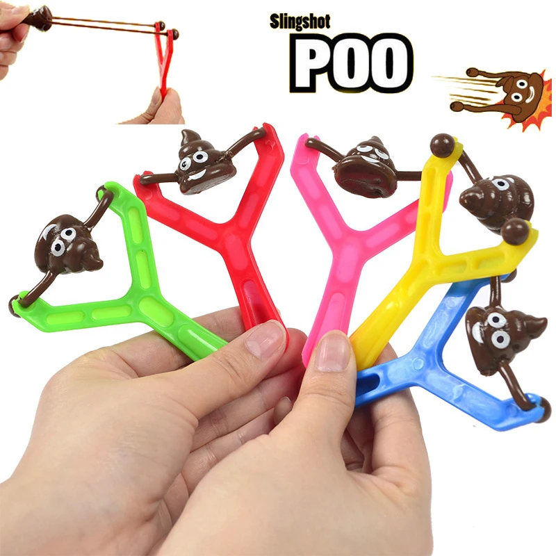 8pcs Fun Poop Slingshot Prank Tricky Gift Birthday Party Giveaway Halloween Children Mischief Gift Gag Fool Day Kids Favor Gifts