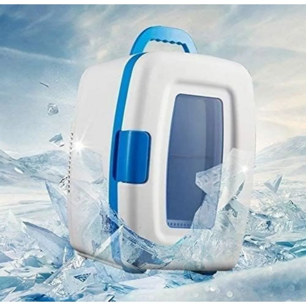 ثلاجة صغيرة، ثلاجة شخصية محمولة سعة 10 لتر للعناية بالبشرة والمشروبات والطعام، رائعة لغرفة النوم والمكتب (اللون: أحمر) #6