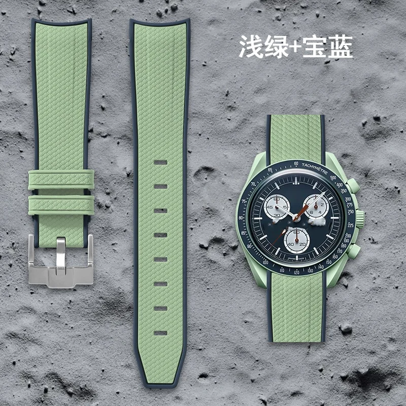 Schnellwechsel-Armband aus Silikon, 20 mm, für Omega, Swatch MoonSwatch, Rolex, gebogenes Taucherarmband, elastisches Gummi-Uhrenarmband. – Detail 7