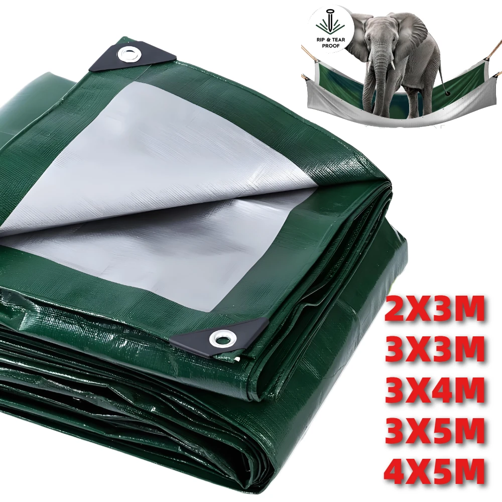 Waterproof Tarpaulin Large Heavy Duty Tarp UV Resistant Rip & Tear Proof Tarpaulin with Grommets Garden Rain Cover Awning Canopy