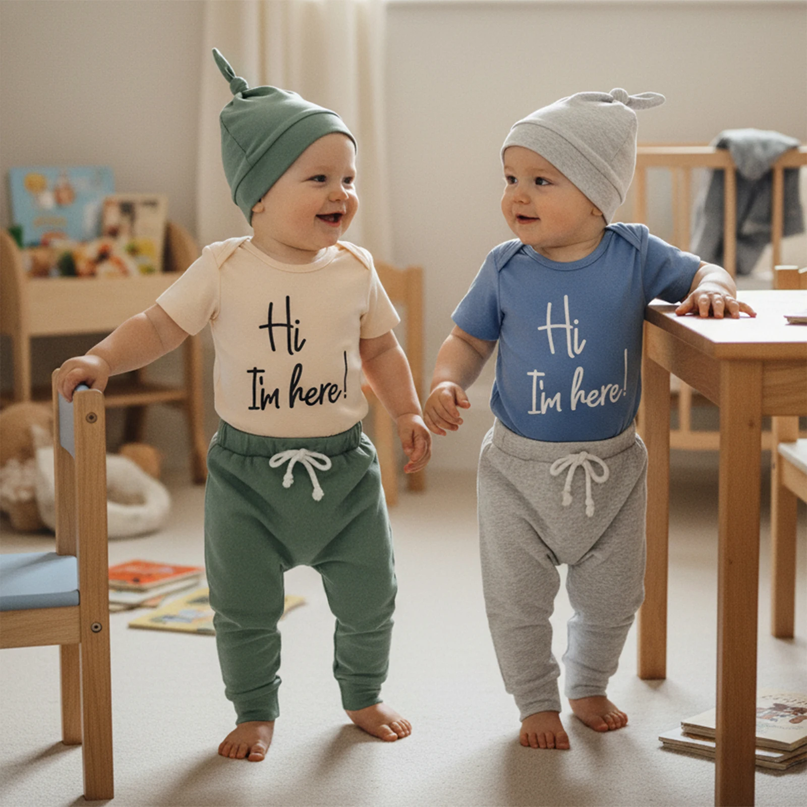 

Комплекты одежды из 3 предметов для маленьких мальчиков, комбинезон с короткими рукавами и круглым вырезом с буквенным принтом, однотонные штаны, комплекты шляп