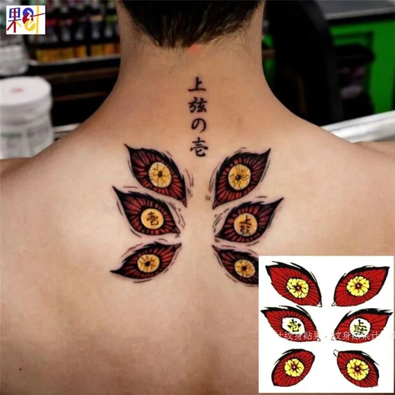 

Anime Kokushibo Kimetsu No Yaiba Temporary Tattoos Body Art Arm Hand Waterproof Fake Tatoo Stickers for Woman Men