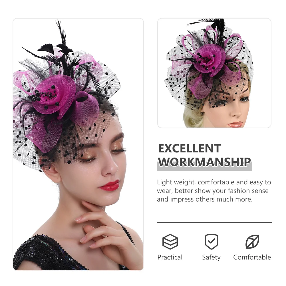 عصابة رأس ملونة قابلة للإزالة، مشبك شعر مرن خفيف الوزن للنساء لحفلات الزفاف والولائم وحفلات الزفاف #5