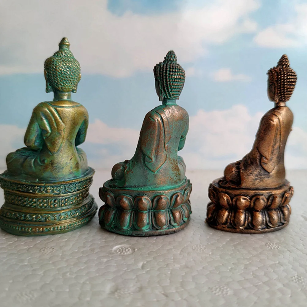 

1Pcs Resin Buddha Statue Sitting Decorative Sculpture Calm Sacred Home Ornament Buddhist Theme Desktop Decor Art Sculpture