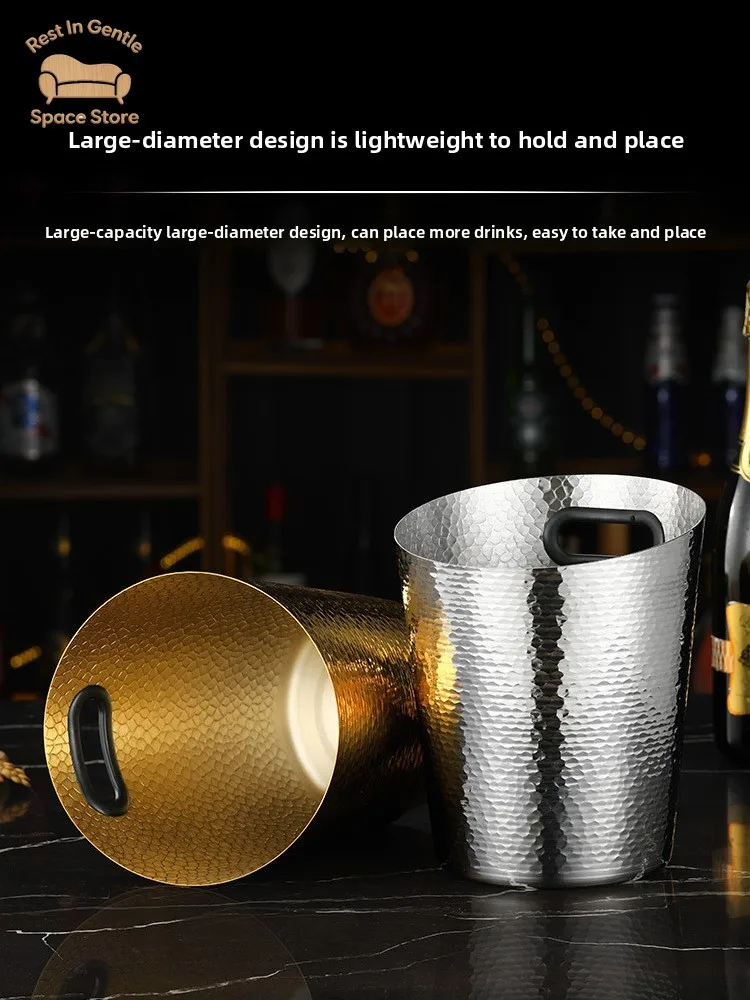 Stainless steel ice bucket bar KTV special cocktail champagne bucket household living room red wine decorative bucket