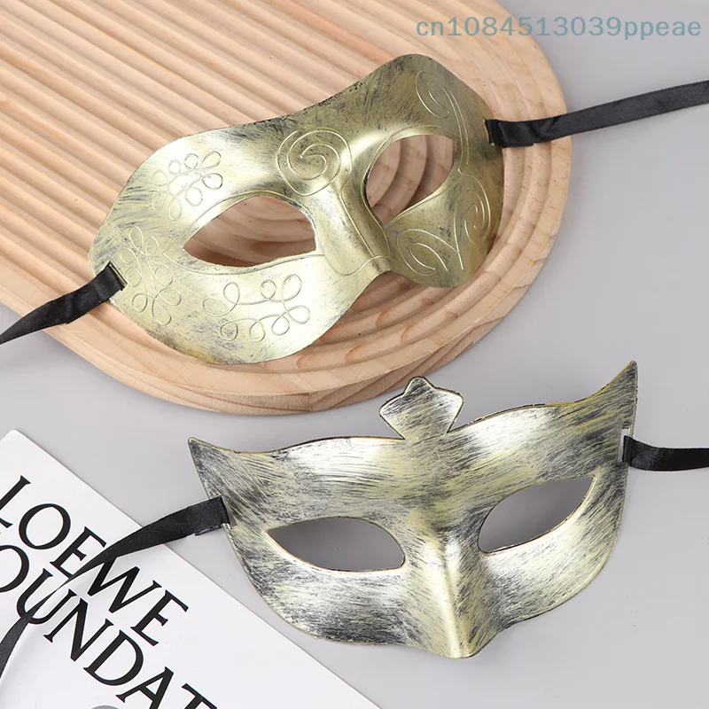 Masque d'halloween rétro demi-visage, 2 pièces, décorations de fête, accessoires en plastique pour femmes, masque de danse