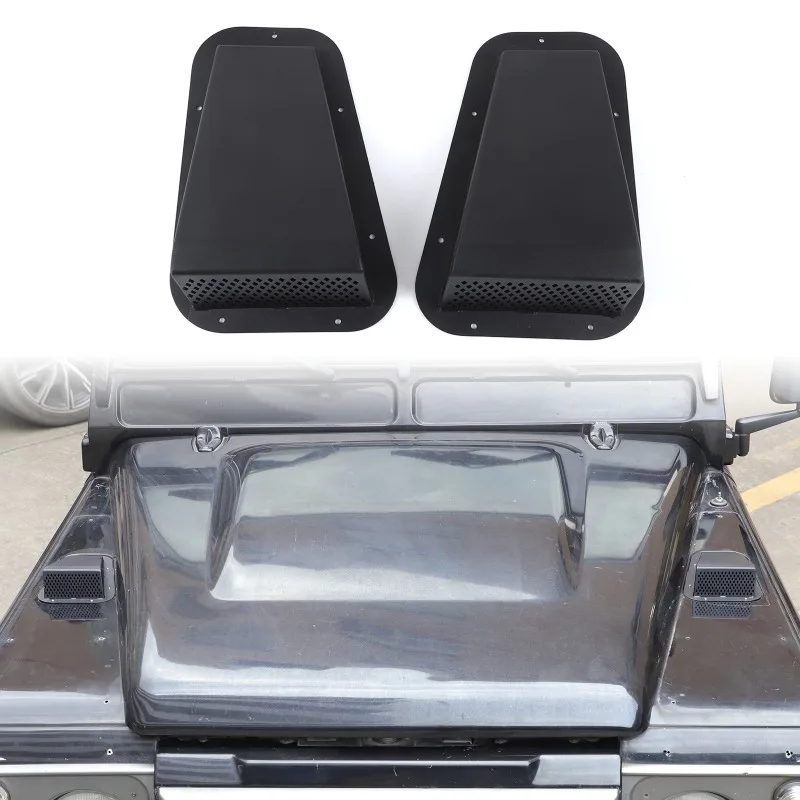 

2pcs Aluminum Alloy Hood Vent Protective Mesh Cover Trim For Land Rover Defender 2004-2018 Car Exterior Accessories