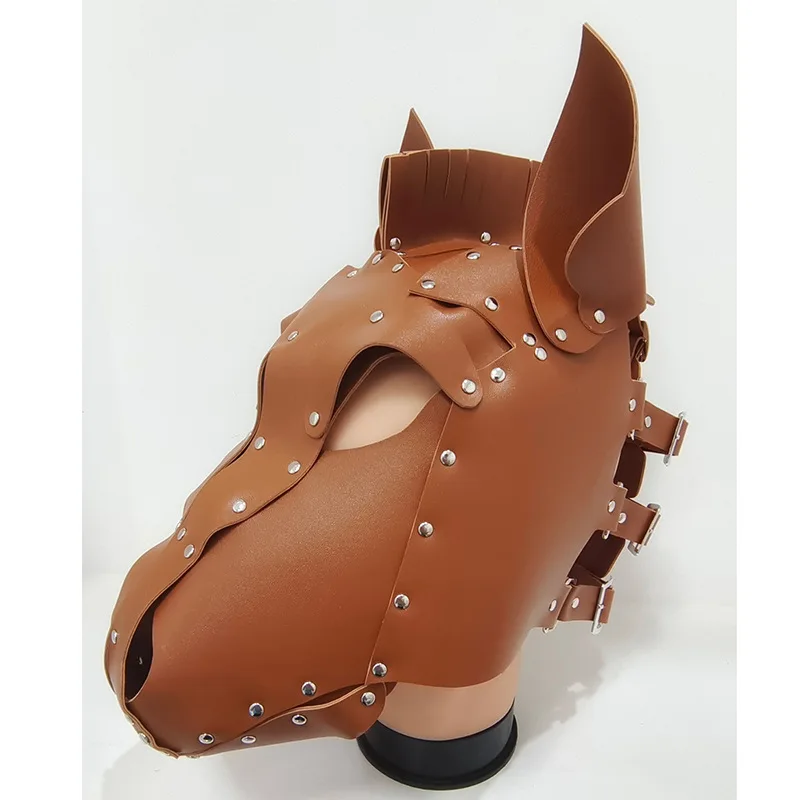 Steampunk-style Leather Hood, Horse Headpiece, Horse Mask for Costume Parties and Role-playing Cosplay Party Props