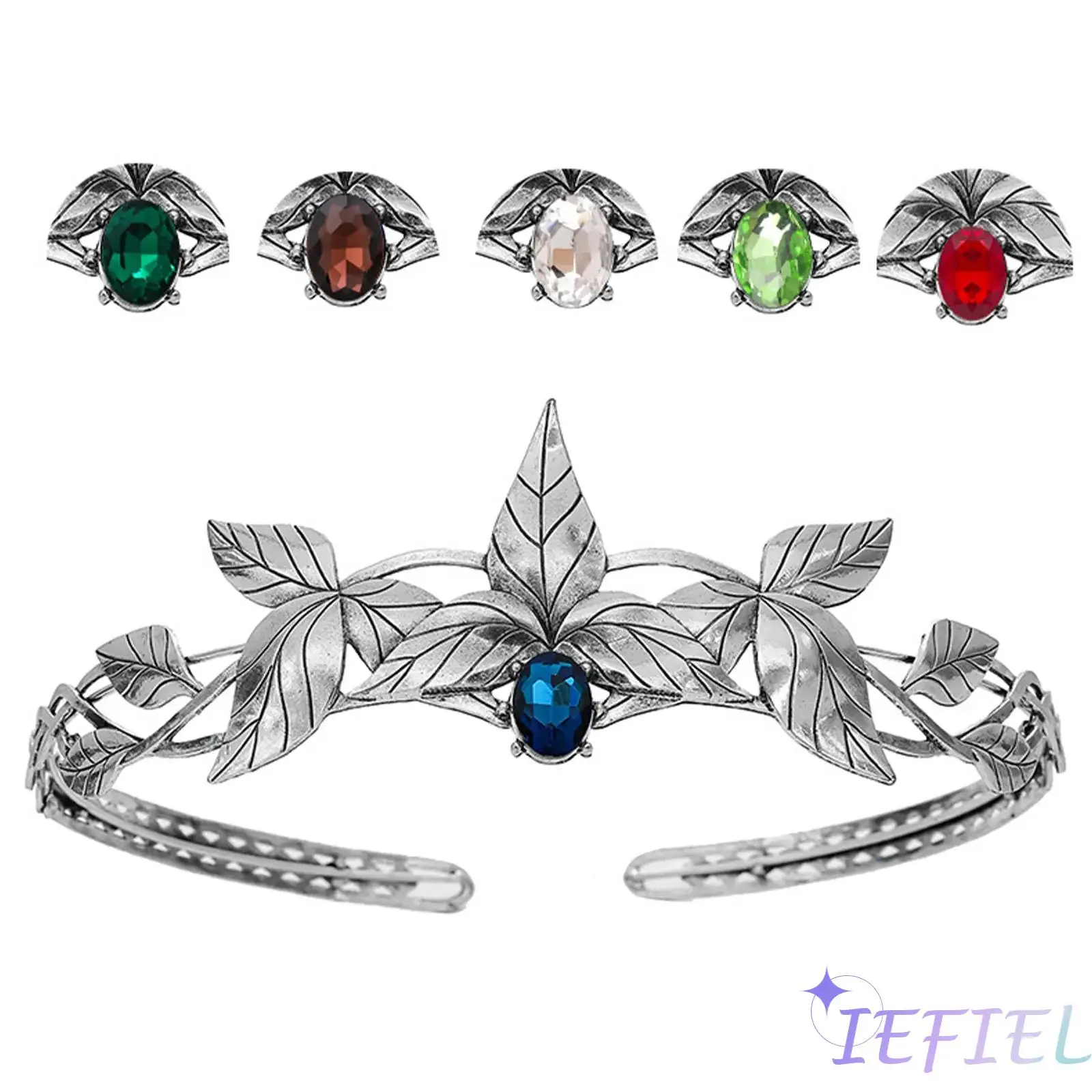 

Halloween Unisex Retro Vintage Alloy Rhinestone Leaves Shaped Crown Tiaras Headwear Headband Costume Accessory Banquet Ball