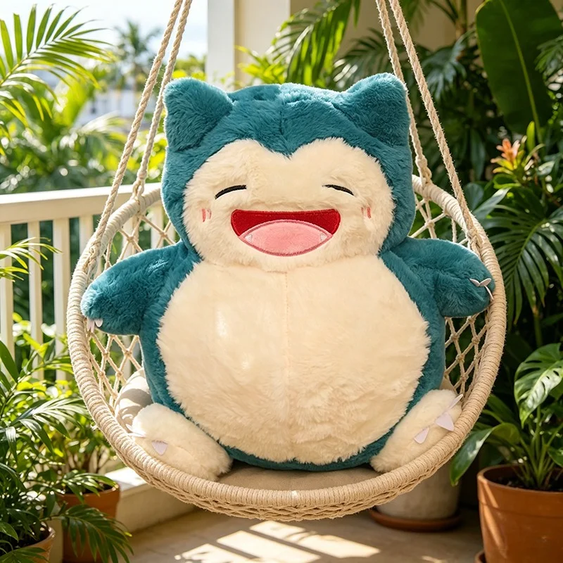 35 cm Pokemon Snorlax Plüschtier, niedliches schlafendes Stofftier, weiche Kawaii-Anime-Puppe, großes Bauch-Kuschelkissen, Weihnachtsgeschenk für Kinder