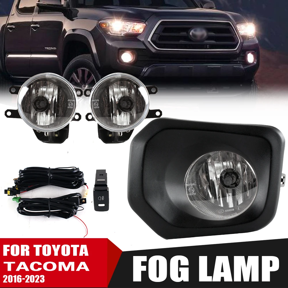 DLAAFront Bumper Fog Lamp Upgrade Kit FOR Toyota Tacoma 2016 17 18 19 20 21 22 23 Version Additional Foglight Set Switch  Wiring