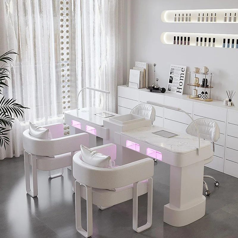 Trendy Glamour Nail Table European Classic Exquisite Versatile Nail Desk Simple Premium Tavolo Onicotecnica Salon Furniture