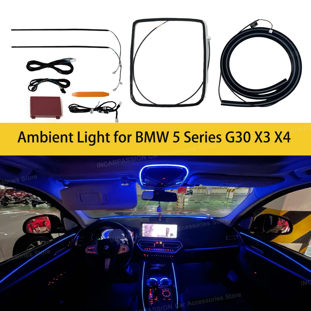 

11 Colors Ambient Light reading light for BMW 5 6GT Series G30 G32 X3 G01 X4 G02 Saddle light and Central Control Surround light