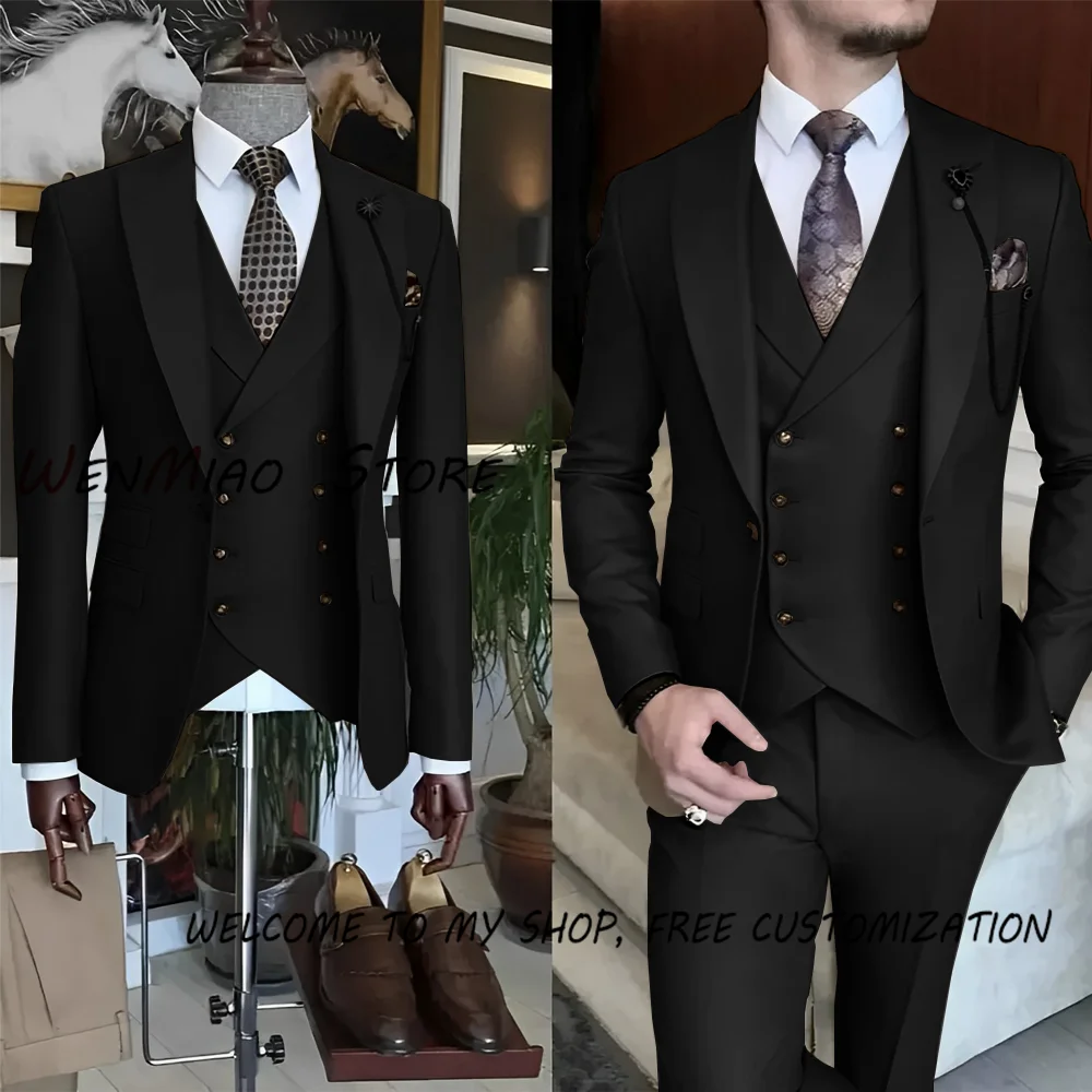 Champagne Color Men\'s 3-piece Suit Formal Business Workwear Groom\'s Tuxedo Wedding Party Custom Dress Elegant Suit Men