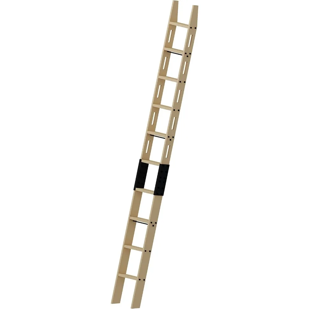 

108" Knotty Pine Wood Sliding Library Ladder Rolling Ladder