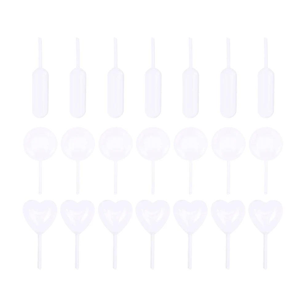 

300 Pcs 4ML Dropper Plastic Cake Jam Syringe Dropper Pipettes for Cake Room Baking Shop DIY Supplies White (Oblate, Round, Heart